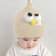 MOMISY Baby Beanie Winter Hat, Warm Toddlers Beanies for Kids Boys & Girls Woolen Knitted Cap (6 Months - 2 Years) (Off White)