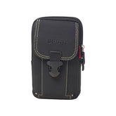MOMISY Men’s Nylon Multi-Purpose Utility Pouch – Solid Color Outdoor Travel Phone Bag with Buckle Closure(Black)