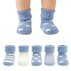 MOMISY Socks-LightBlue5Pcs-6-8Year