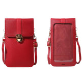 MOMISY Women Cellphone Sling Bag Mobile Card Holder Wallet Purse Clutch Handbag Crossbody Shoulder Bag for Girls (Red)