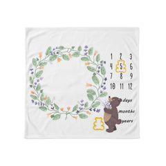 MOMISY Baby Milestone Blanket and Props for Baby's |1 to 12 Months Prop |Baby Bedding |Ac Room Blanket for Summer|Newborn| Infants Winter Blanket(Bear)