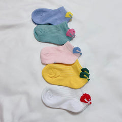 MOMISY 5 Pairs Baby Girl Boys Tube Socks Toddlers Infant Solid Color Boat Spring and Autumn Socks Stretch Baby Sock - Multicolor (IN, Age, 1 Year, 3 Years, Bow)