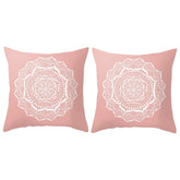 MOMISY Decorative Polyester Home Sofa Bedside Cushion Throw Pillow Covers, 45 x 45 cm, Pack of 2 (Rangoli Pink2)