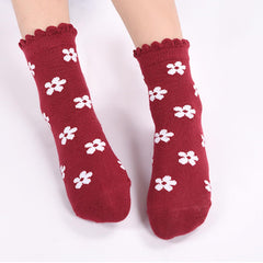 MOMISY 5 Pairs Baby Girl Boys Tube ankle Socks for Baby Girl BoysToddlers Infant kids (Checks Flower, 1 year to 3 year)