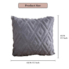 MOMISY Corduroy Cushion Throw Pillow Covers, Diamond, 45 x 45 cm, 18 x 18 inch (2, Grey2)