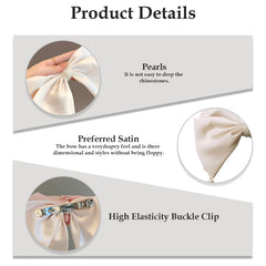 MOMISY Bow Shaped Hair Clip, Hair Accessories for Women and Girls (PearlWhite, Free)