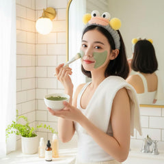 MOMISY Spa Headband for Women, Washable Facial Band, Elastic Hair Band, Makeup Wrap (Mouth-Grey, Free)