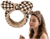 MOMISY Spa Headband for Women, Washable Facial Band, Elastic Hair Band, Makeup Wrap (Chess, Free)