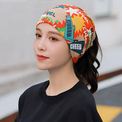 MOMISY Soft Stretch Chemo Scarf Beanie | Breathable Slouchy Hat with Stylish Prints for Women