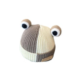 MOMISY Baby Beanie Hat, Chess Warm Toddlers Winter Hat, Double Pom Pom Beanies for Boys & Girls Woolen Knitted Cap (6 Months - 2 Years) (Khaki Grey)