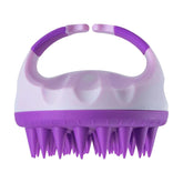 MOMISY Scalp Massager Shampoo Brush, Eco-Friendly Wheat Straw Body With Soft Silicon Bristles, Hair Scalp Scrubber, Scalp Exfoliator | Dandruff Removal (Purple)