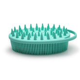 MOMISY Ultra Soft 2-in-1 Body & Shampoo Brush, Exfoliating Silicone Bath Scrubber, Premium Silicone Loofah, Scalp Massager (Green)