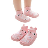 MOMISY Anti-Skid leather soled Shoe Socks for Baby Boys and Baby Girls-12 to 18 months, Medium, Pink