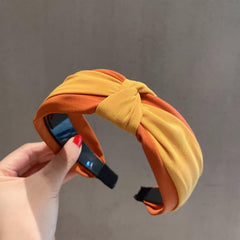 MOMISY Knotted Hairband Headband Cross Hair Band Accessories for Women and Girls (Yellow Orange)