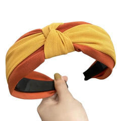 MOMISY Knotted Hairband Headband Cross Hair Band Accessories for Women and Girls (Yellow Orange)