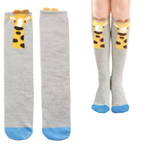 MOMISY 1 Pair of Baby Spring Winter And Autumn Combed Cotton Long Tube Knee-High Socks Suitable Age of 3 to 12 Years (IN, Age, 3 Years, 12 Years, GreyGiraffe)