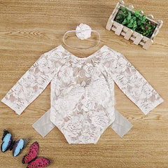 MOMISY Baby Photography Props, Dress & Headband for Kids Parties Anniversaries Photography, White