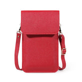 MOMISY Women Cellphone Sling Bag Card Holder Wallet Purse Clutch Handbag Crossbody Shoulder Bag for Girls (Red)