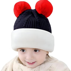 MOMISY Winter Soft Woolen Monkey Cap with Velvet Lining for Baby Boys, Girls, Infant, Toddler, 2-5 Years (in, Age, 2 Years, 5 Years, Navy)