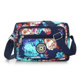 MOMISY Women Mobile Cellphone Messenger Bag Ladies Nylon Shoulder Cross Body Long Strap for College, Outing, Travelling, Work (Small, Big Flower), Multicolour