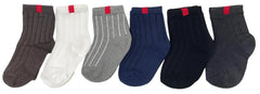 MOMISY 6 Pairs Girl Boys Toddlers Infant Solid Color Socks Cotton Kids Tube Ankle Socks - Multicolor (IN, Age, 1 Year, 2 Years, Multicolor)