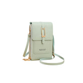 MOMISY Mobile Bag Cellphone Sling Card Holder Wallet Handbag, Transparent Screen, Crossbody Multi-function Shoulder Bag for Girls-Belt (Green)