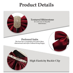 MOMISY Bow Shaped Hair Clip, Hair Accessories for Women and Girls (DiamondMaroon, Free)