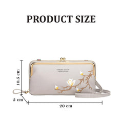 MOMISY Multi-Function Crossbody Bags for Women Mobile Purse Cell Phone Pouch with Adjustable Wide Strap Holder Pocket Small Purse Wallets Sling Bag Mini Shoulder Bags for Ladies Girls (Grey)