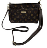 MOMISY Sling Bag with Long Strap for Women Shoulder Zipper Closure Purse Young Ladies (Brown Flower)