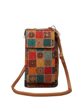 MOMISY Mobile Bag, Cellphone Sling Bag, Card Holder Wallet, Crossbody Bag, PU Leather, for Girls (Checks)