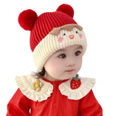 MOMISY Baby Cap Soft Beanie Woolen Hat for Spring Winter Autumn, Newborn Infant Toddler Kids, 1 to 5 Years (Red)
