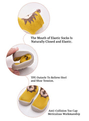 MOMISY Baby Socks Animal Themed, Funny Cartoon Printed Cotton Socks with Shoes - Soft, Non-Slip, and Comfortable Size 6-12M(YellowLion-20-21)