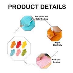 MOMISY Baby Girl Boys Non Slip Toddlers Infant Cotton Stretch Anti-Skid Baby Socks-6 Pairs (AntiSkid-Light, M)-1-2 Years