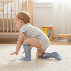 MOMISY 3 Pairs of Baby Spring Winter And Autumn Combed Cotton Long Tube Knee-High Socks (IN, Age, 0 Months, 12 Months, BluePinkPeach)
