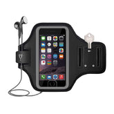 MOMISY Armband Arm Band Bag for Mobile for Cycling, Running, Jogging, Gym Exercise, Outdoor Sports Waterproof Compatible with iPhone & Other Phones, Size up to 7.0 inch (Silver)