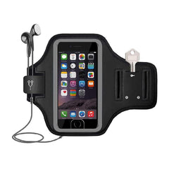 MOMISY Armband Arm Band Bag for Mobile for Cycling, Running, Jogging, Gym Exercise, Outdoor Sports Waterproof Compatible with iPhone & Other Phones, Size up to 7.0 inch (Silver)