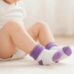 MOMISY 5 Pairs Tube Socks for children Toddlers Infant Baby Girl Boys (Purple, 1 year to 3 year)