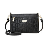 MOMISY Shoulder Sling Bag with Long Strap for Women Zipper Closure Handbags Multipurpose Crossbody Purse Ladies (Black Leaves) Size: 24 * 15 * 10cm