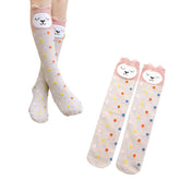 MOMISY 1 Pair of Baby Spring Winter And Autumn Combed Cotton Long Tube Knee-High Socks Suitable Age of 3 to 12 Years (PolkaBear, 3-12Y)