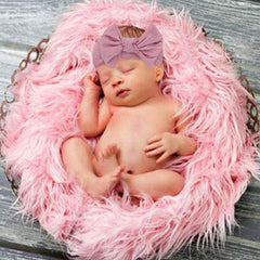 MOMISY Newborn Photography Props, 3PCS Toddler Photo Blankets Wrap and Headband Long Hair Photography Wrap Shaggy Area Rug Photo Prop Multi-Purpose Swaddle Wrap Photography Mat for Babies - Baby Pink