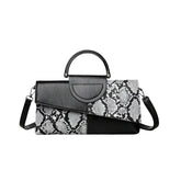 MOMISY Crocodile Pattern Hand Bag PU Leather Shoulder Bags for Women with Detachable and Adjustable Shoulder Strap Handbags for Girls (BlackWhite)