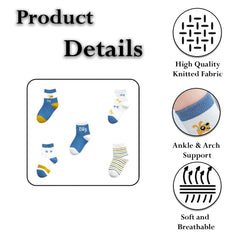 MOMISY 5 Pairs Baby Girl Boys Tube ankle Socks for Baby Girl BoysToddlers Infant kids (Greedy Dog, 1 year to 3year)-Bamboo