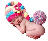 MOMISY Newborn Photography Props Baby Girl Boy Photo Props for Infant Crochet Big Ball Outfit Hand Crocheted Hat