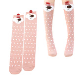 MOMISY 1 Pair of Baby Spring Winter And Autumn Combed Cotton Long Tube Knee-High Socks Suitable Age of 3 to 12 Years (IN, Age, 3 Years, 12 Years, PinkPolkaPuppy)