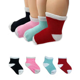 MOMISY Multicolor Stretchable Cotton BlendTube Boat Socks 4 Pairs for Baby Boys and Girls-0 to 6 months