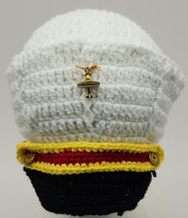 MOMISY Newborn Photography Props, Baby Girl Boy Photo Props, Infant Hand Crocheted Marine Diaper and Hat, White Red