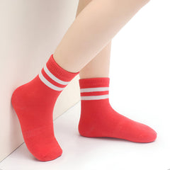 MOMISY Baby Girl Boys children Non Slip Socks Toddlers Infant Warm Cotton Stretch Anti skid Socks-6 Pairs (IN, Age, 12 Months, 3 Years, AS-2Stripe-Girls)