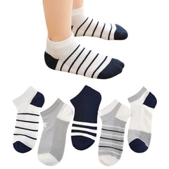 MOMISY 5 Pairs Baby Kids Girl Boys Tube Socks Toddlers Comfortable Ankel Length gifts (Striped Star Black, 1 to 3 year)