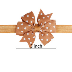 MOMISY Baby Girls Polka Design Ribbon Hair Bows Headbands Hair Band Hair Accessories for Babies- Pack of 8, Assorted Colour