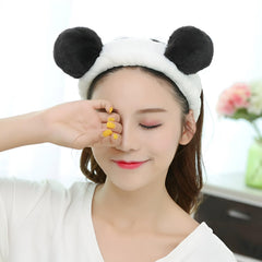 MOMISY Women's/Girl's Lovely Hair Band Wash Face Spa Headband-Washable Facial Band Makeup Wrap Elastic Headbands- 1 No. -White Black